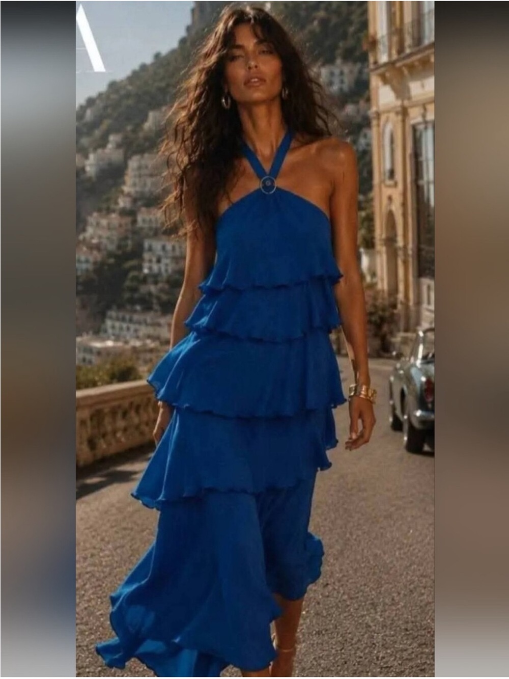 ZARA LONG RUFFLED DRESS
